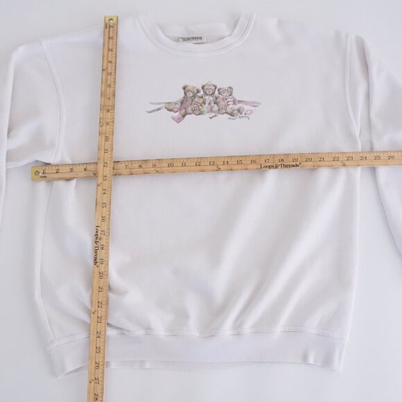 Vintage Northern Reflections Sweatshirt Teddy Bear Graphic White Grandmacore XL - Picture 3 of 11